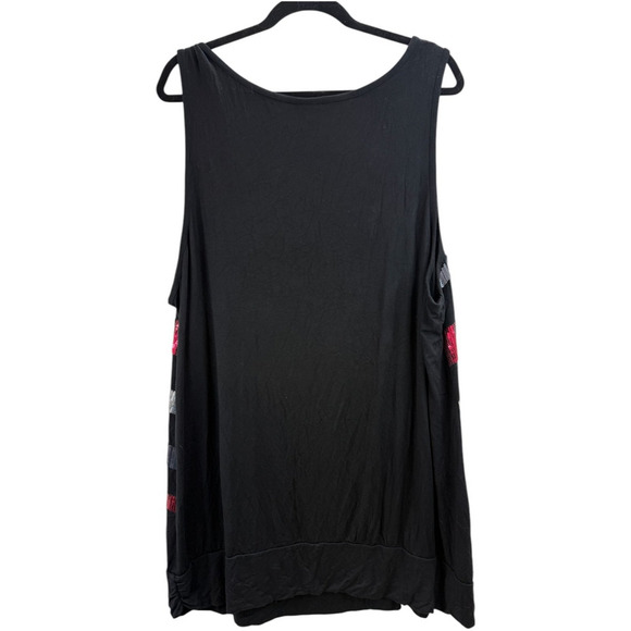 Torrid Women's Black Sequin Grey Red Stripes Top‎ 4X Party Feminine Night Out - Picture 2 of 6